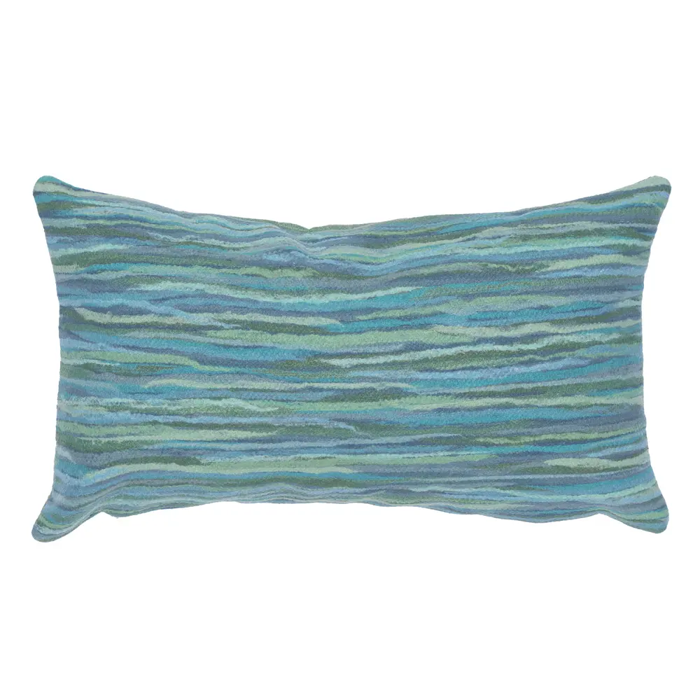 Liora Manne Visions III Broken Stripe Indoor/Outdoor Pillow Aqua 12