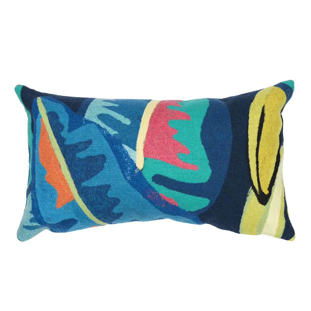 Liora Manne Visions III Banana Plant Indoor/Outdoor Pillow Aqua 12