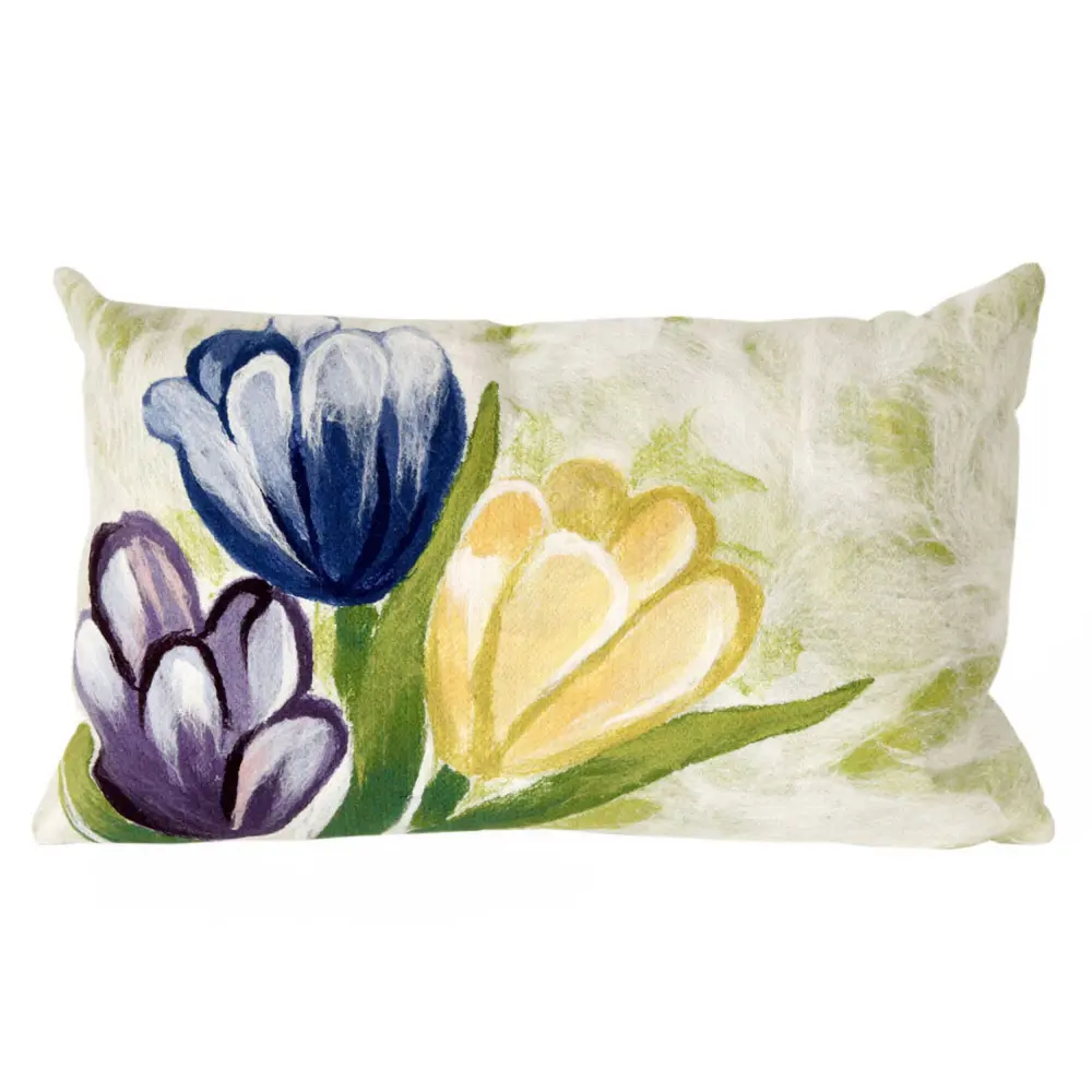 Liora Manne Visions IV Tulips Indoor/Outdoor Pillow Cool 12