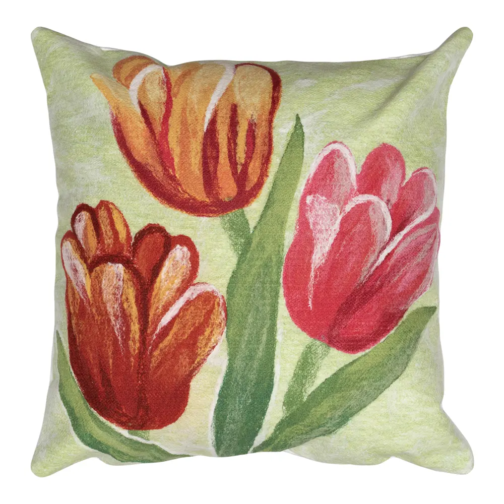 Liora Manne Visions IV Tulips Indoor/Outdoor Pillow Warm 20