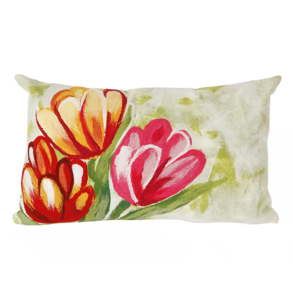Liora Manne Visions IV Tulips Indoor/Outdoor Pillow Warm 12