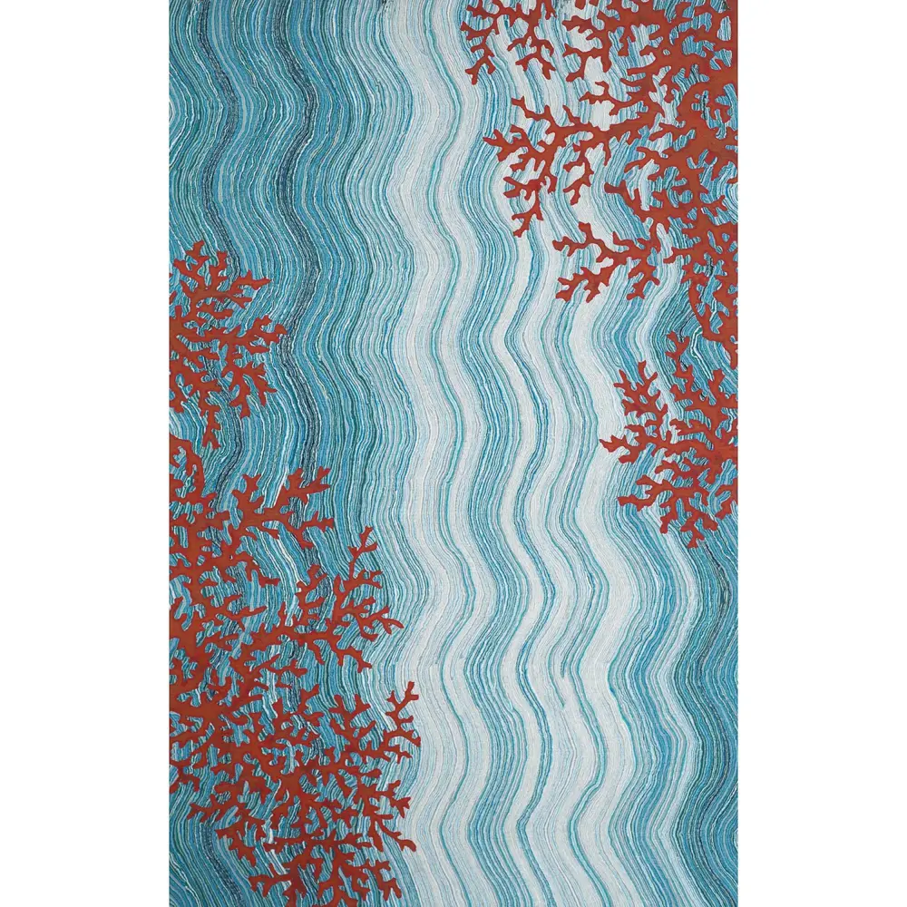 Liora Manne Visions IV Coral Reef Indoor/Outdoor Area Rug Water 5' x 8'