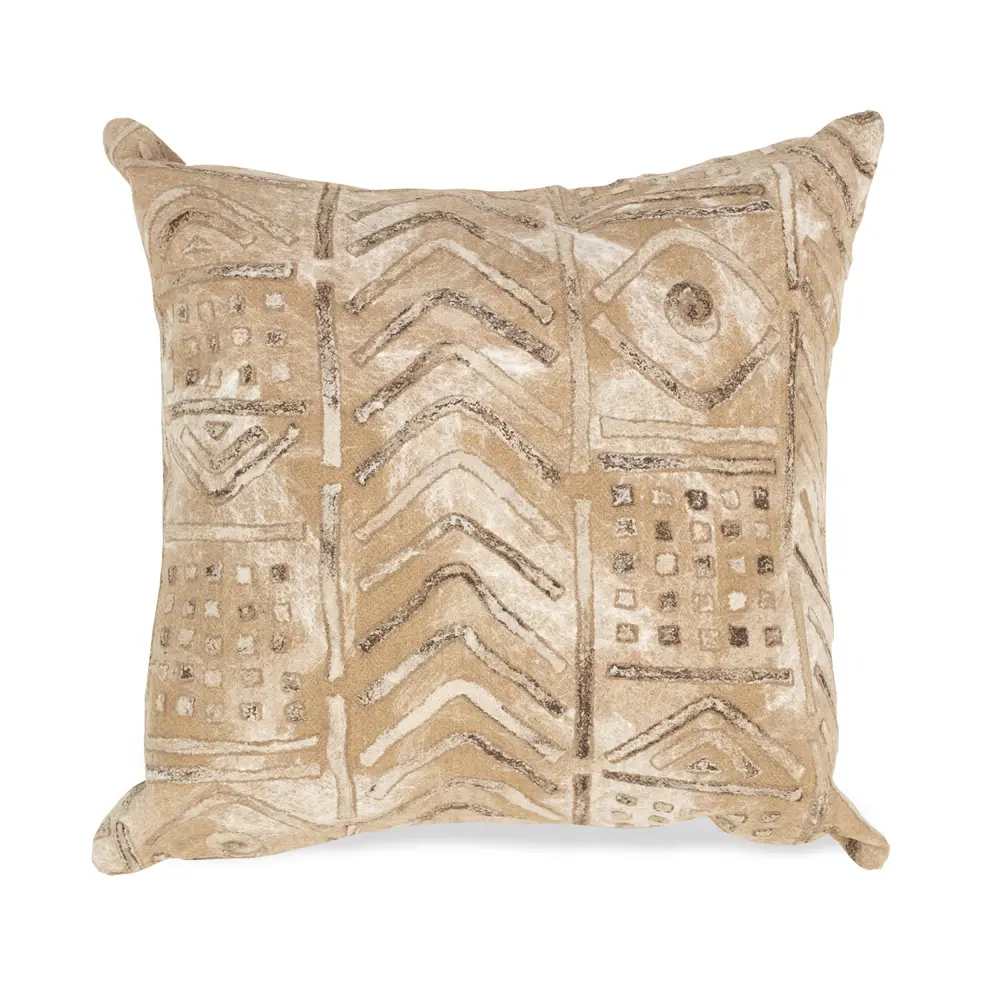 Liora Manne Visions IV Bambara Indoor/Outdoor Pillow Biscotti 20