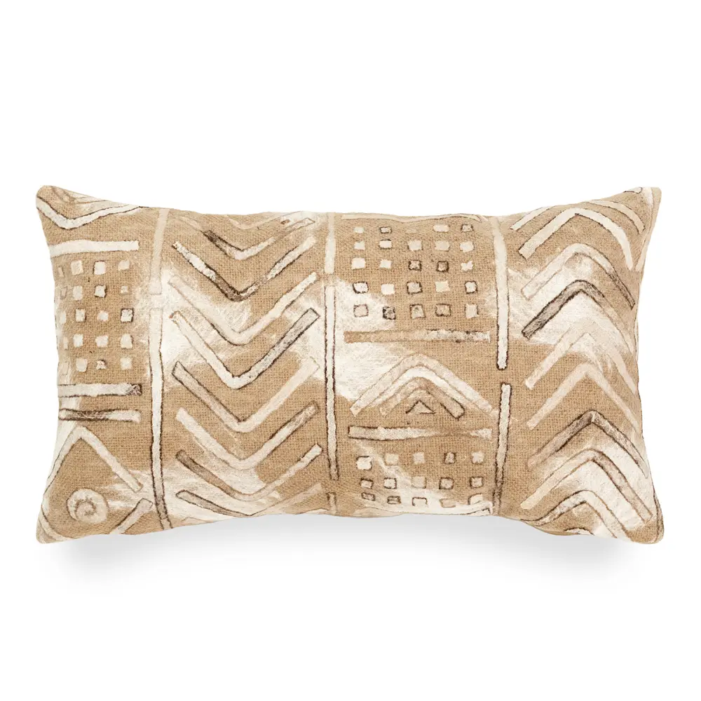 Liora Manne Visions IV Bambara Indoor/Outdoor Pillow Biscotti 12