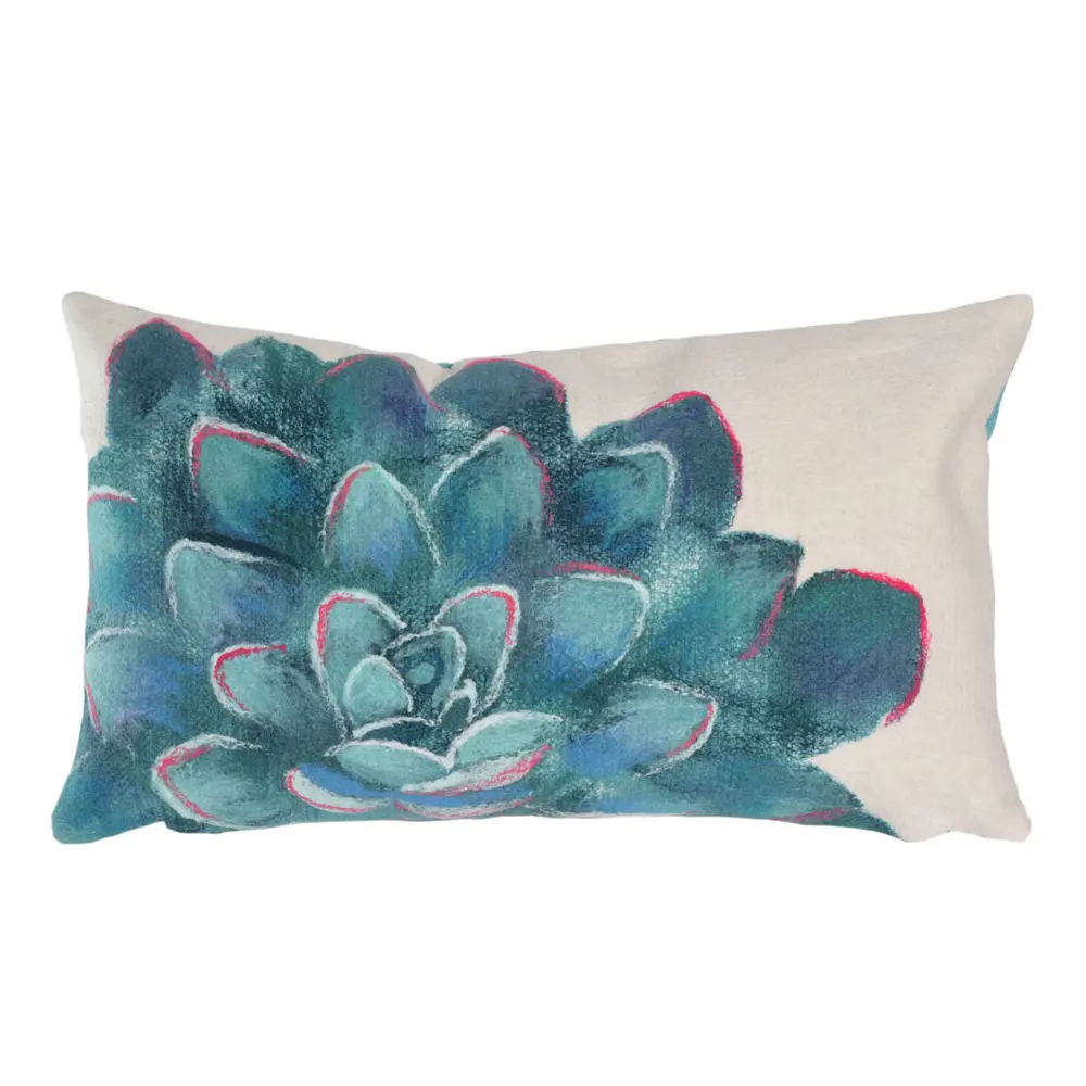 Liora Manne Visions IV Succulent Indoor/Outdoor Pillow Cream 12