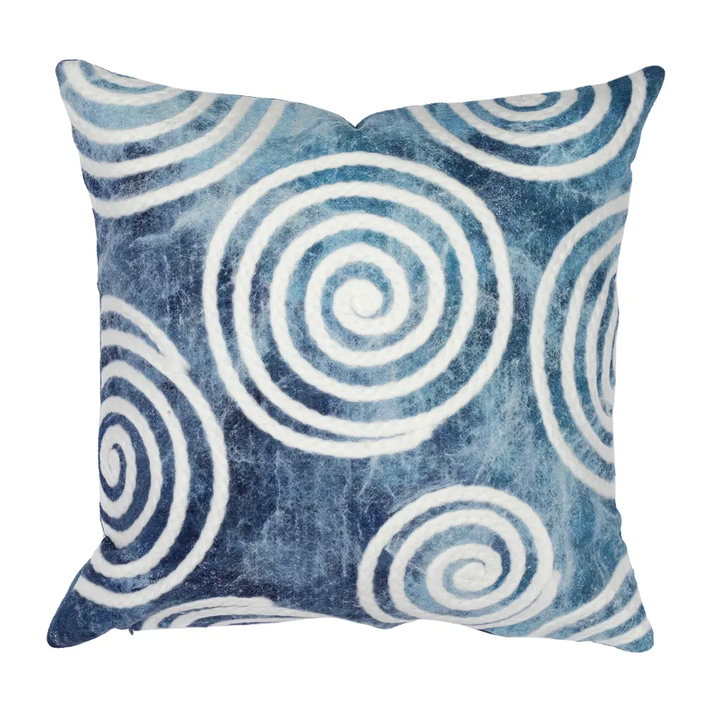 Liora Manne Visions IV Curl Indoor/Outdoor Pillow Blue 20