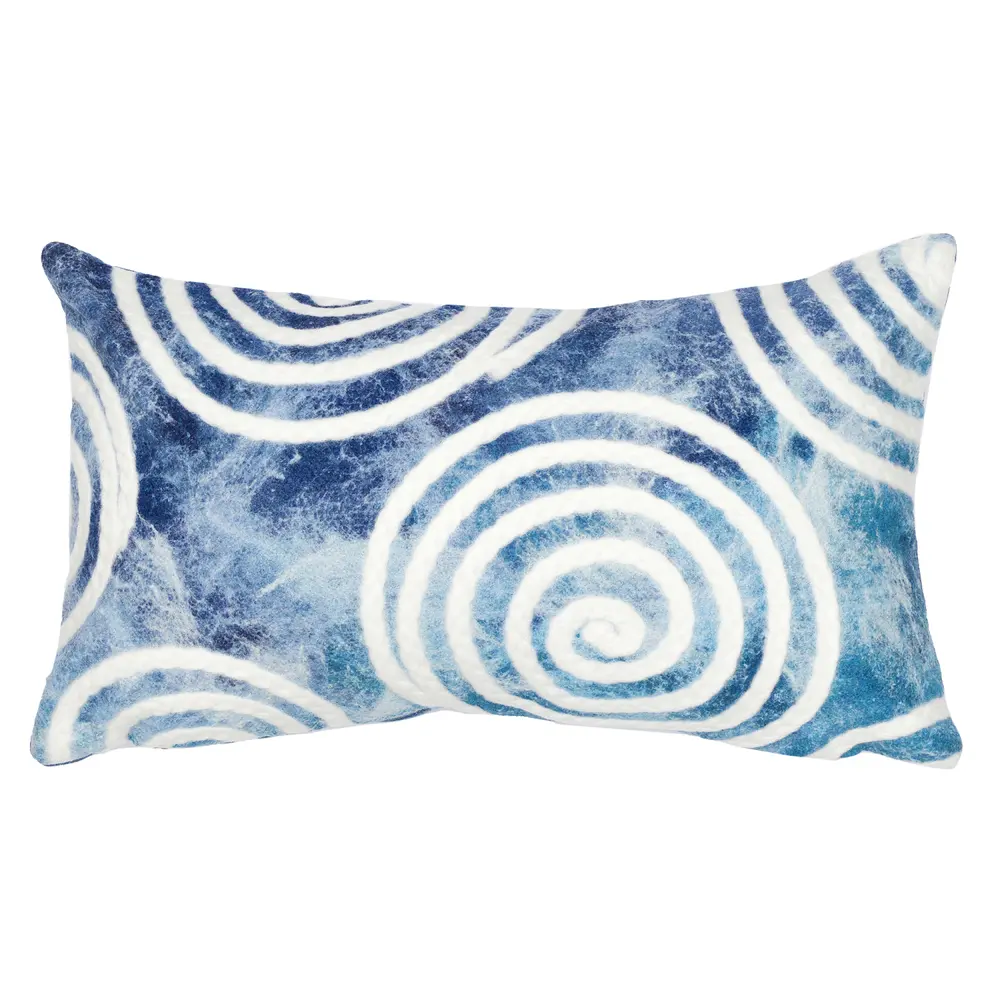 Liora Manne Visions IV Curl Indoor/Outdoor Pillow Blue 12