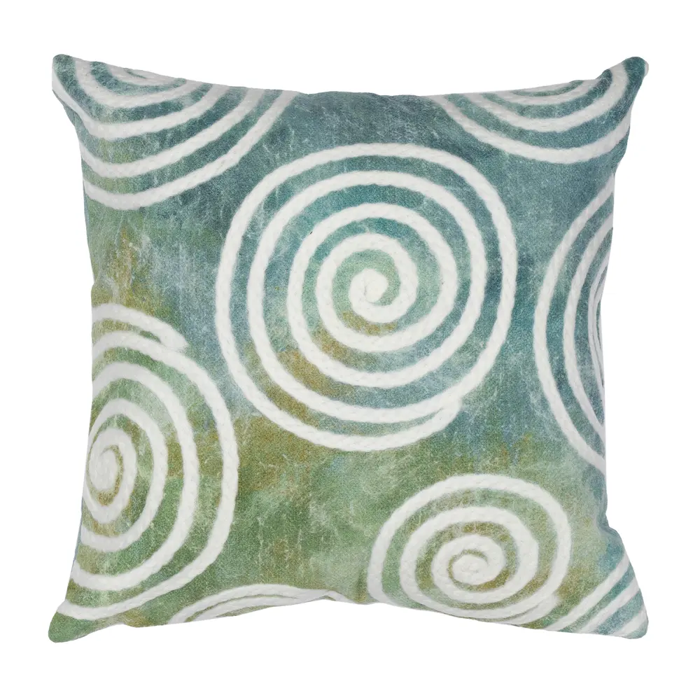 Liora Manne Visions IV Curl Indoor/Outdoor Pillow Aqua 20