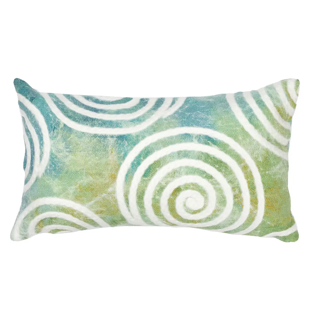 Liora Manne Visions IV Curl Indoor/Outdoor Pillow Aqua 12