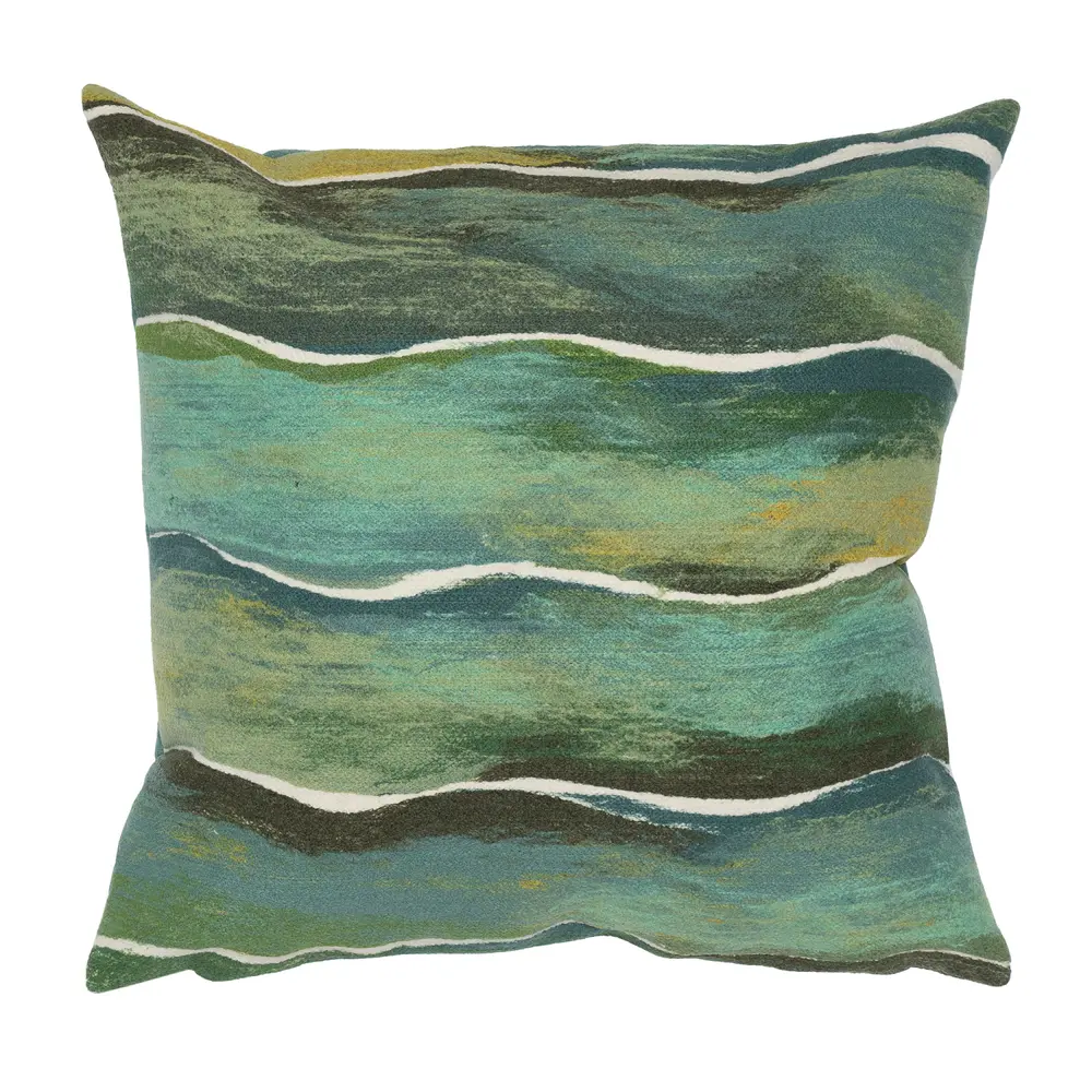 Liora Manne Visions IV Swell Indoor/Outdoor Pillow Seaglass 20