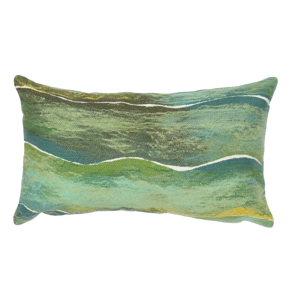 Liora Manne Visions IV Swell Indoor/Outdoor Pillow Seaglass 12