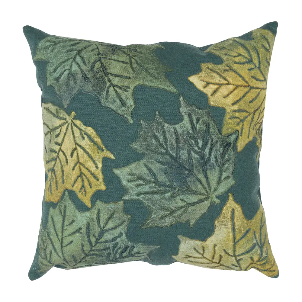 Liora Manne Visions IV Leaf Toss Indoor/Outdoor Pillow Forest Green 20