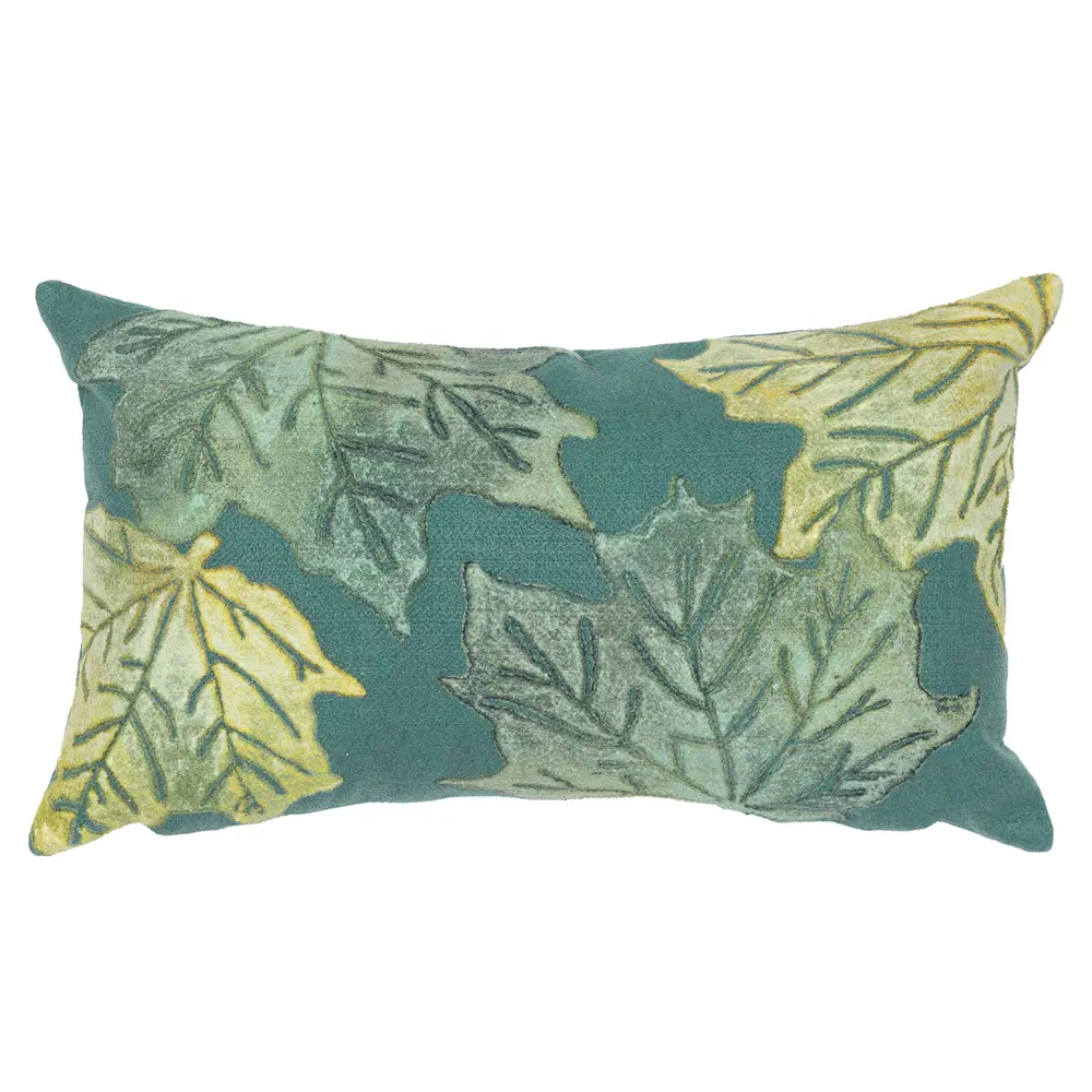 Liora Manne Visions IV Leaf Toss Indoor/Outdoor Pillow Forest Green 12