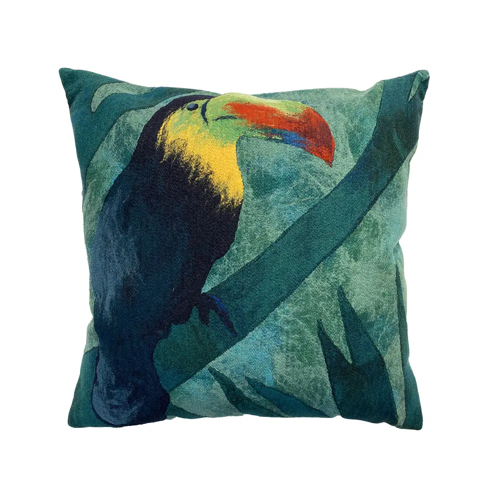 Liora Manne Visions IV Jungle Bird Indoor/Outdoor Pillow Green 20