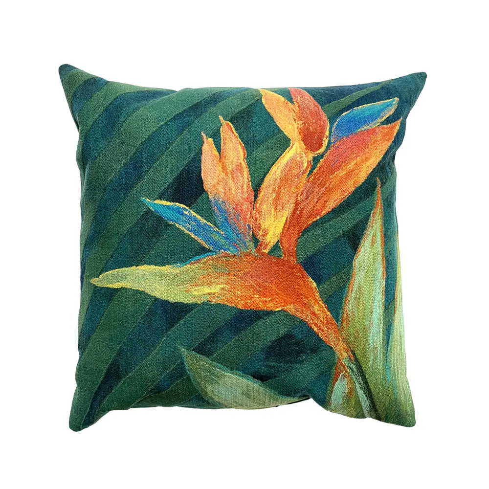 Liora Manne Visions IV Exotic Bloom Indoor/Outdoor Pillow Green 20