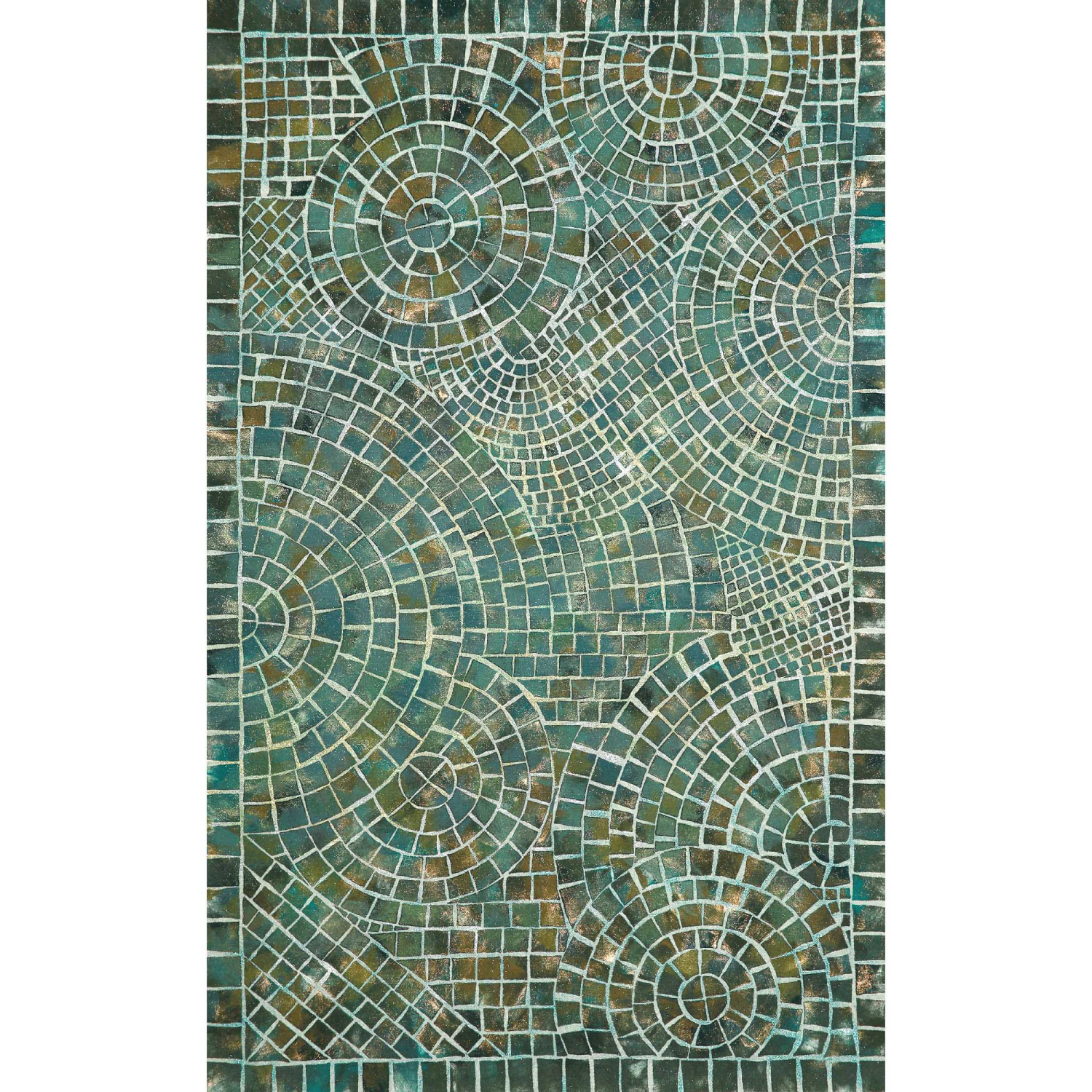 Liora Manne Visions V Arch Tile Indoor/Outdoor Area Rug Lapis 5' x 8'