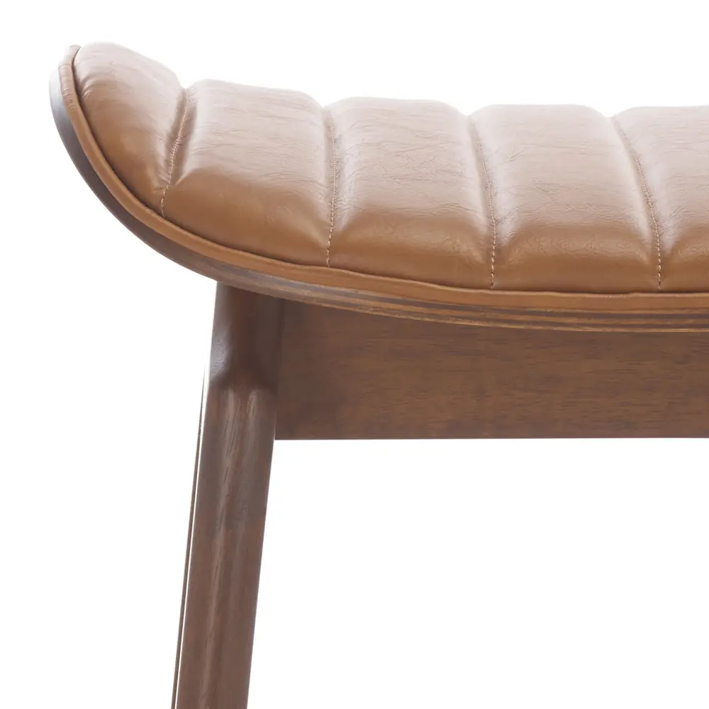 Elline Wood And Vegan Leather Counter Stool
