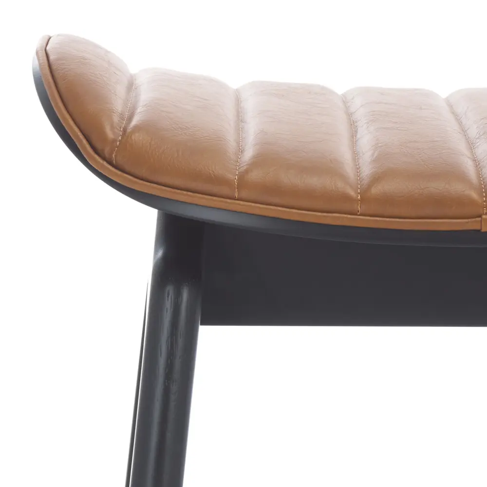 Elline Wood And Vegan Leather Counter Stool