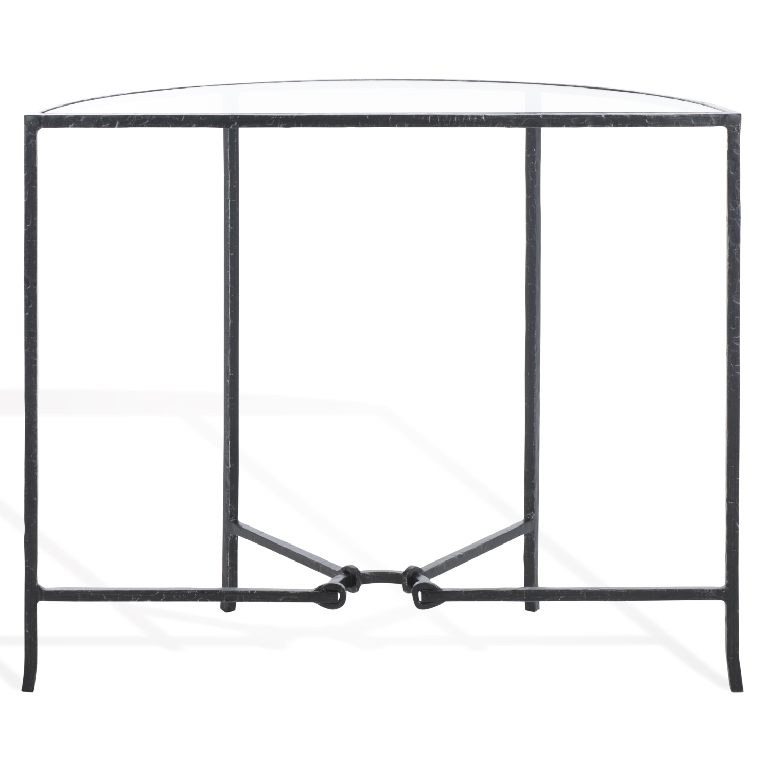 Tauri Forged Metal Half Moon Console Table