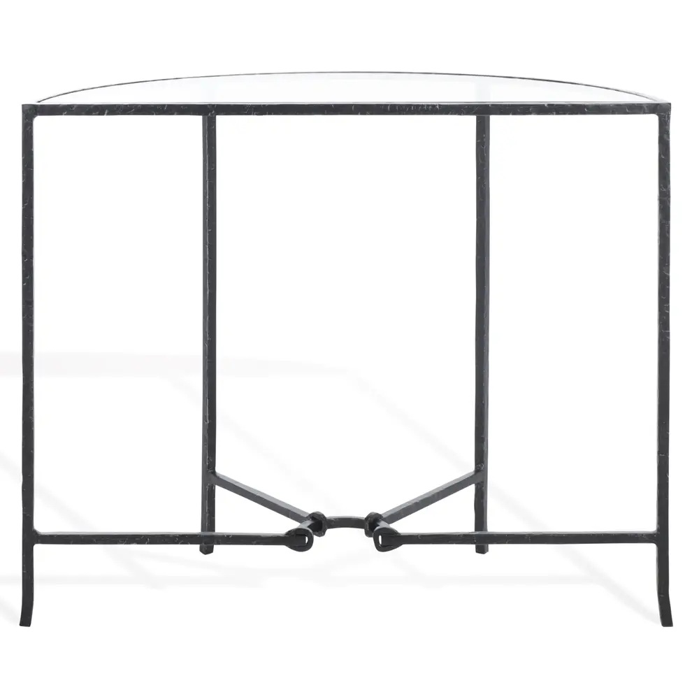 Tauri Forged Metal Half Moon Console Table