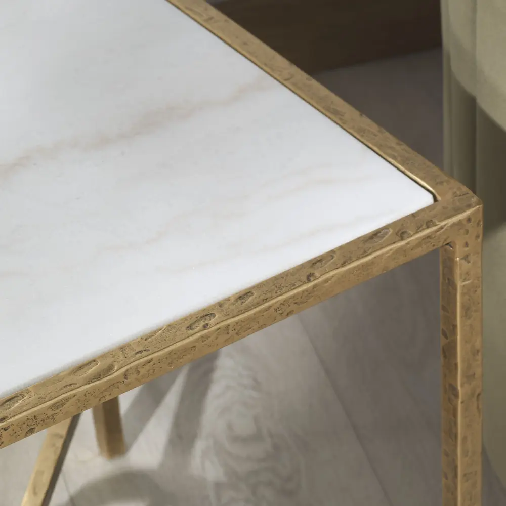 Tauri Forged Metal Square Accent Table