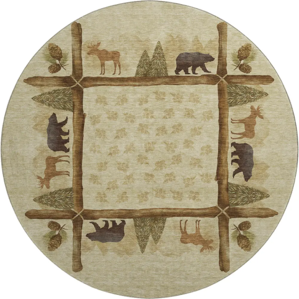 Mayfield AMF142 Khaki 8' x 8' Rug
