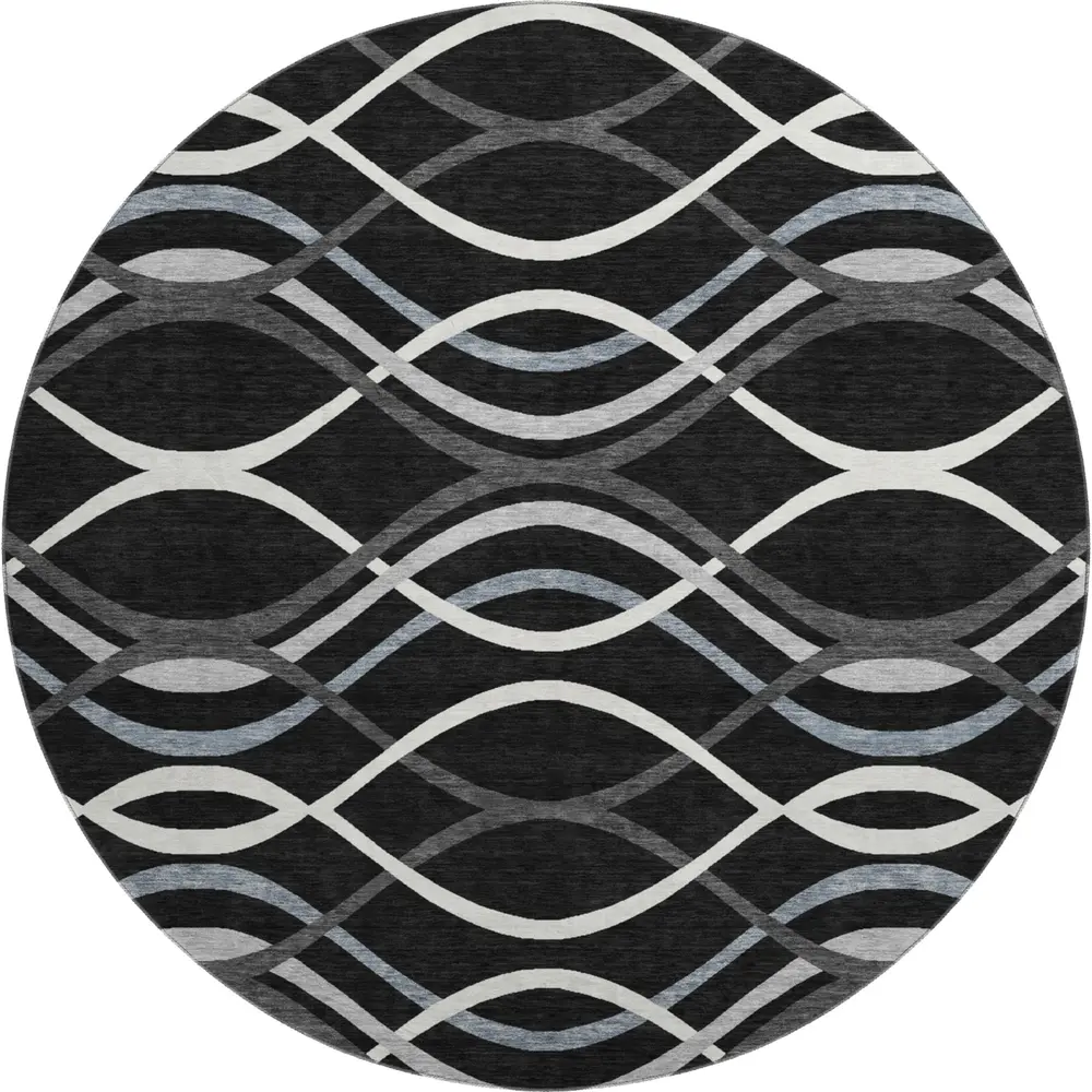 Mayfield AMF757 Black 8' x 8' Rug