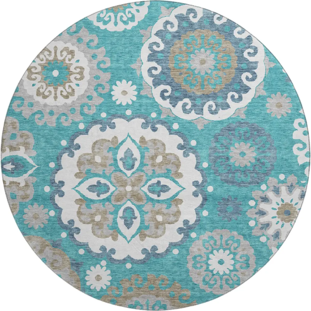 Mayfield AMF763 Teal 8' x 8' Rug