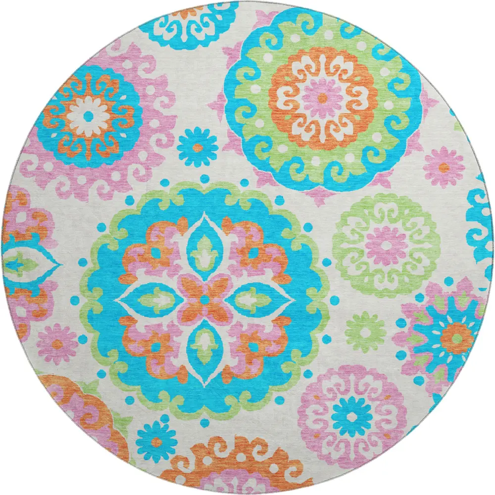 Mayfield AMF763 White 8' x 8' Rug