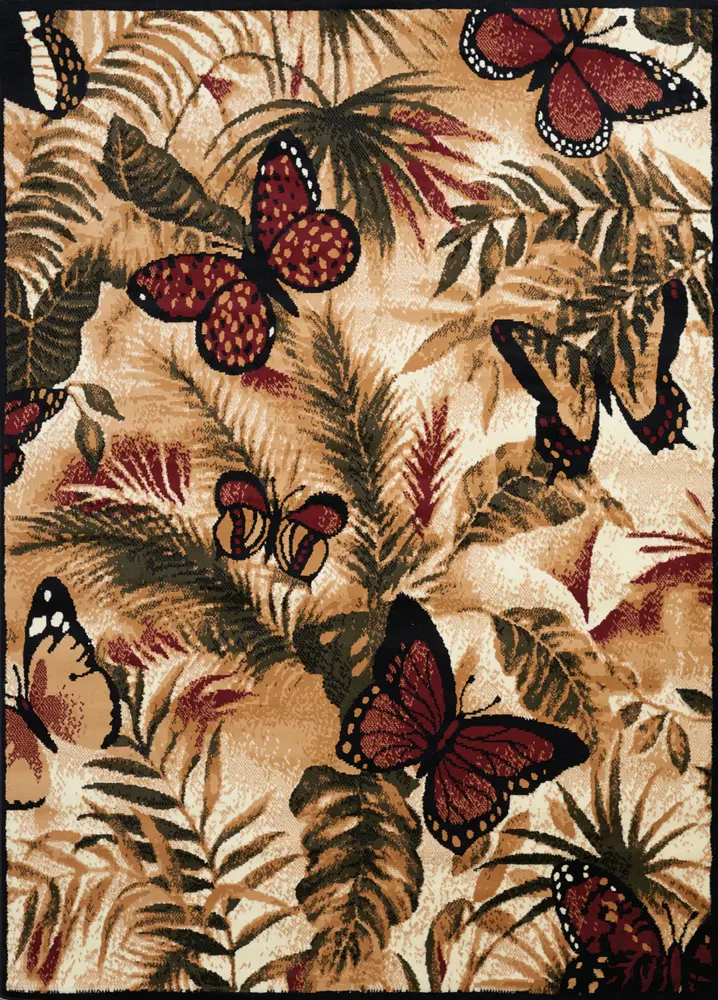 United Weavers Legends Butterfly Jungle Multi Area Rug 5'3