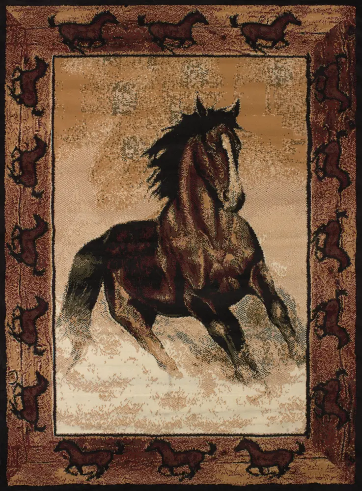 United Weavers Legends Stallion Border Multi Area Rug 5'3
