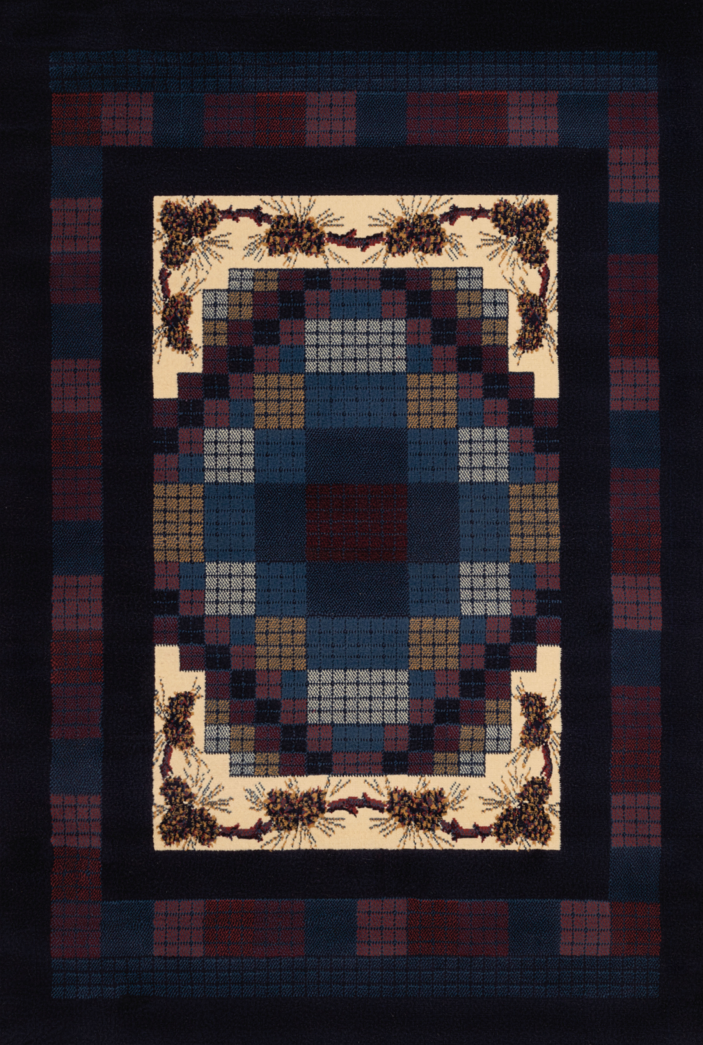 United Weavers Manhattan Gingham Pine Navy Accent Rug 1'10