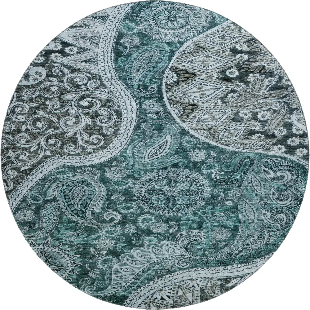 Mayfield AMF1078 Teal 8' x 8' Rug