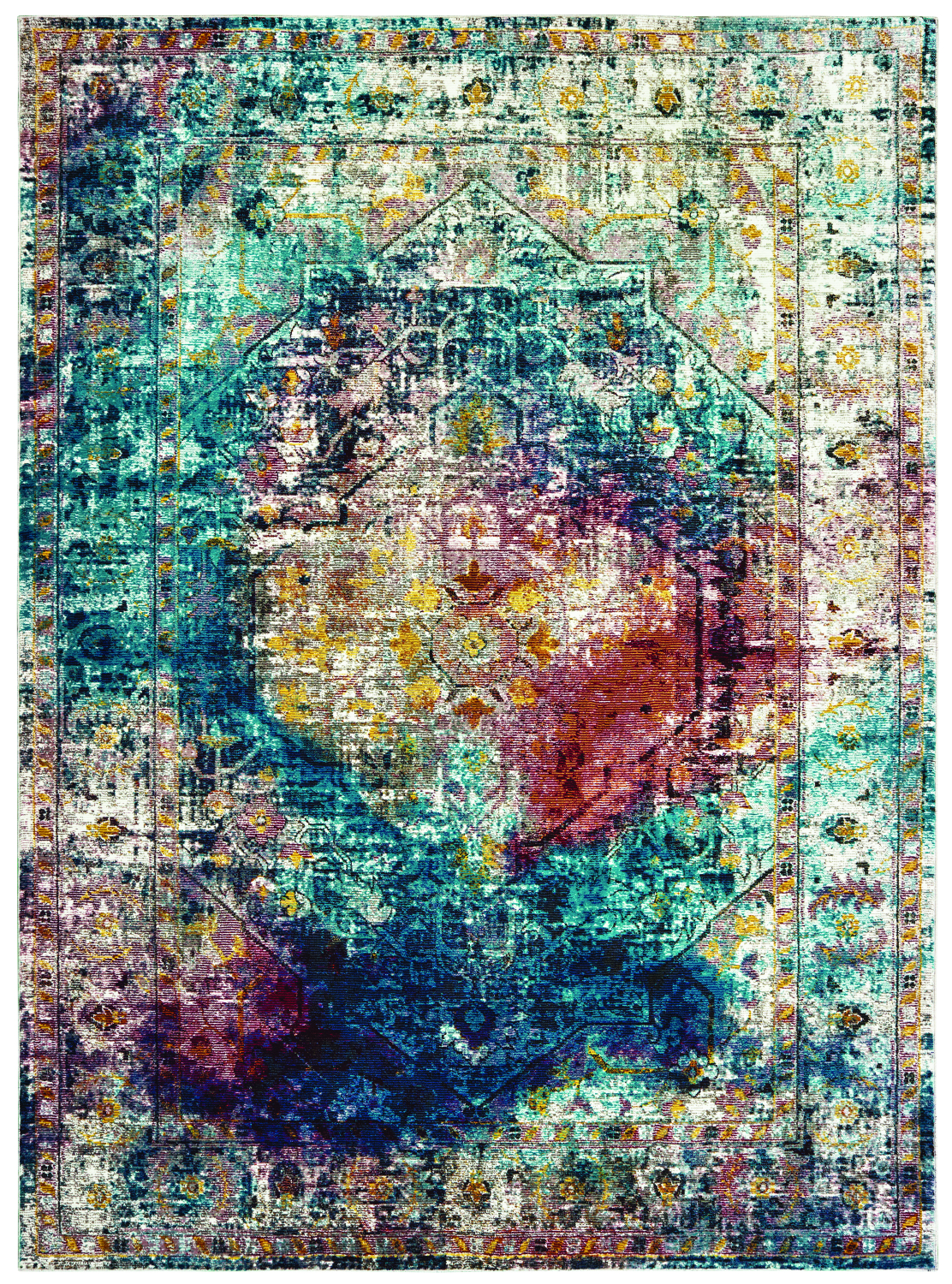United Weavers Panama Jack Bohemian Antigua Aqua Accent Rug 1'10