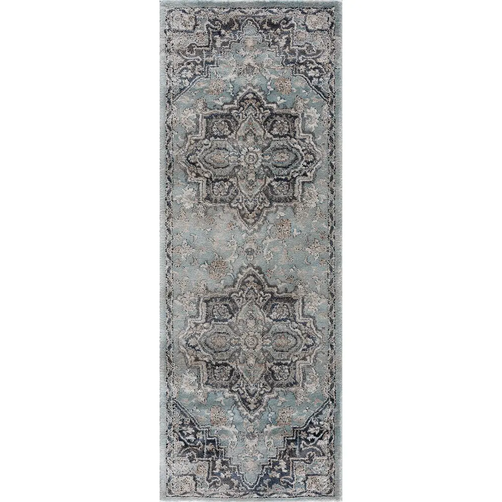United Weavers Portsmouth Ancient Land  Blue Runner Rug 2'7