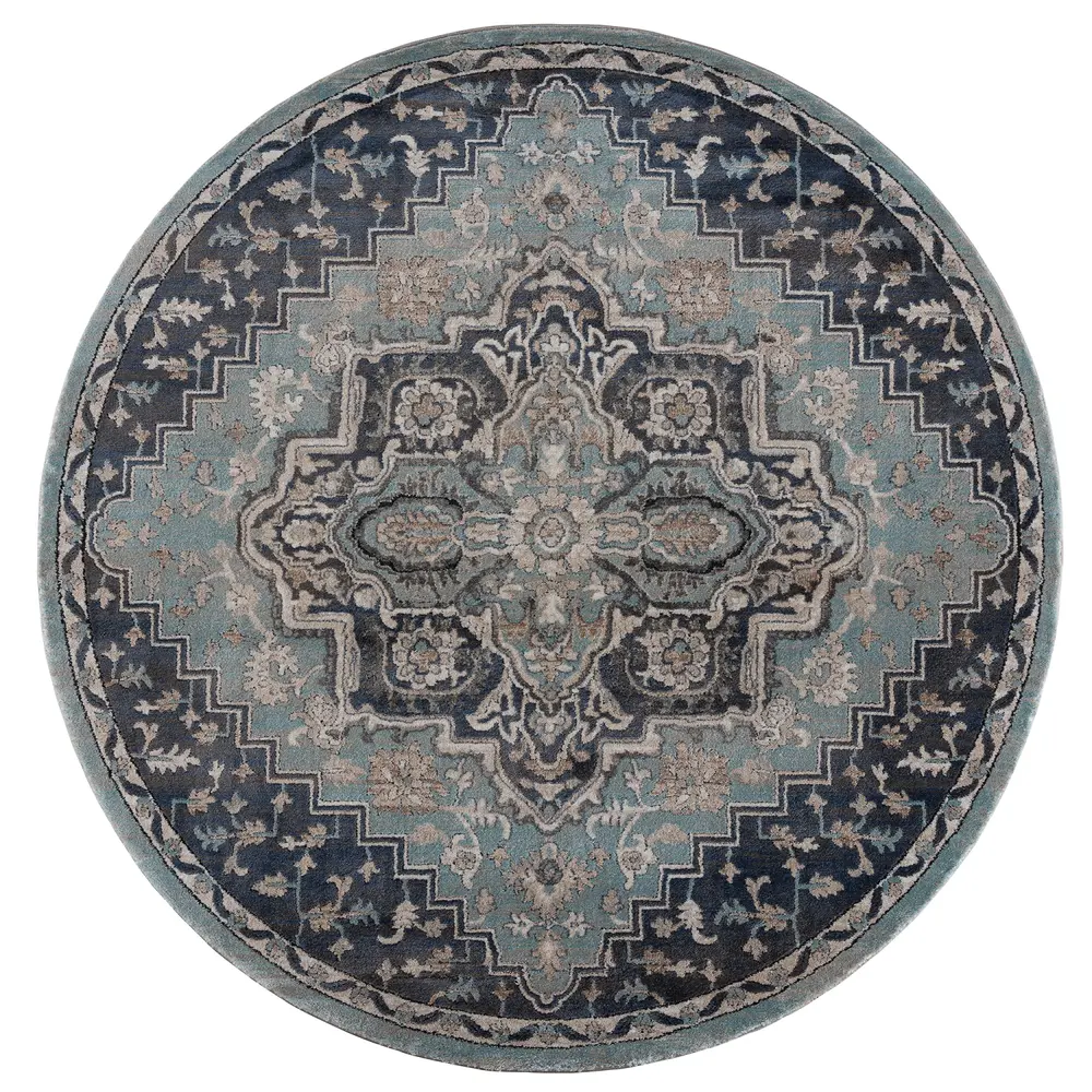 United Weavers Portsmouth Ancient Land  Blue Round Rug 7'11