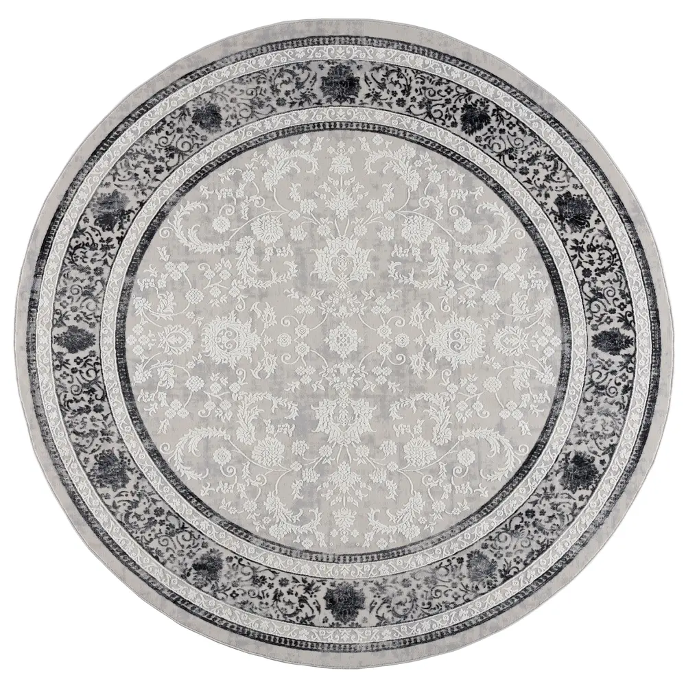 United Weavers Reserve Milestone Grey Round Rug 7'11