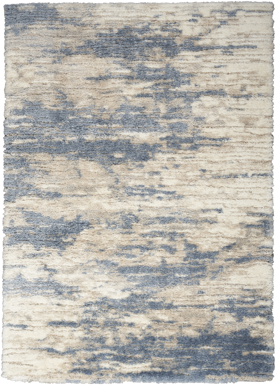 Nourison Luxurious Shag 4' x 6' Light Blue Grey Shag Indoor Rug