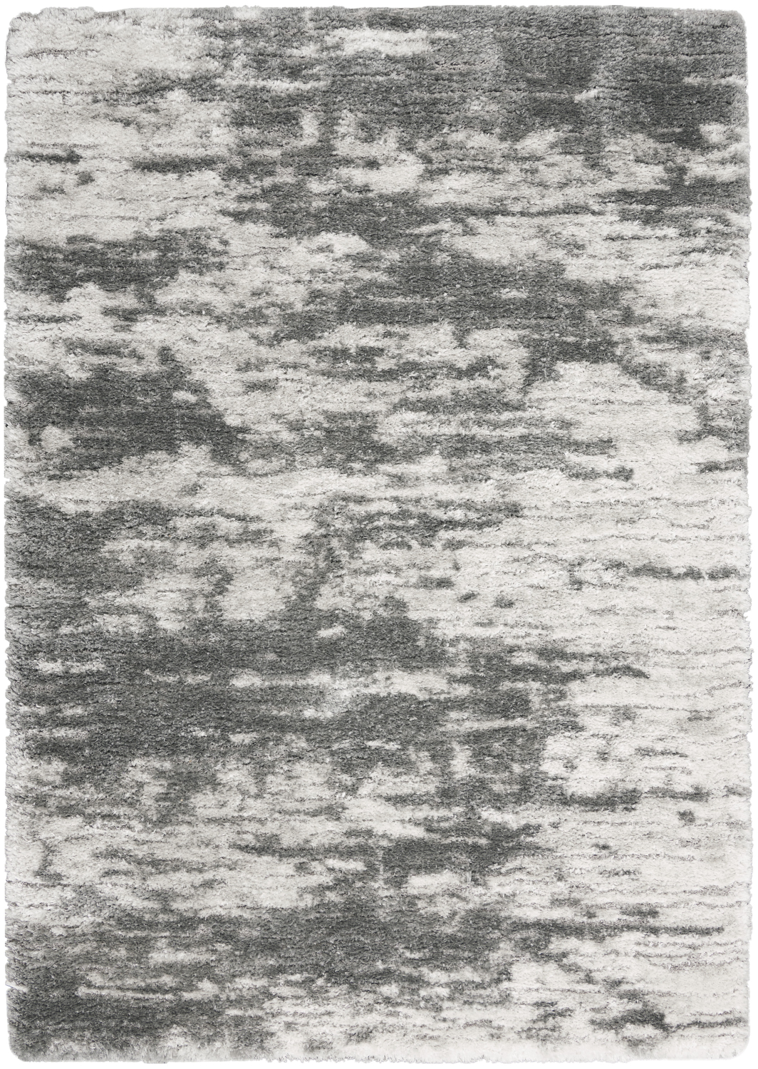 Nourison Luxurious Shag 4' x 6' Charcoal Ivory Shag Indoor Rug