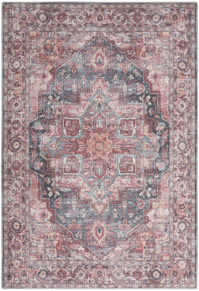 Nicole Curtis Machine Washable Series 1 6' x 9' Multicolor Vintage Indoor Rug
