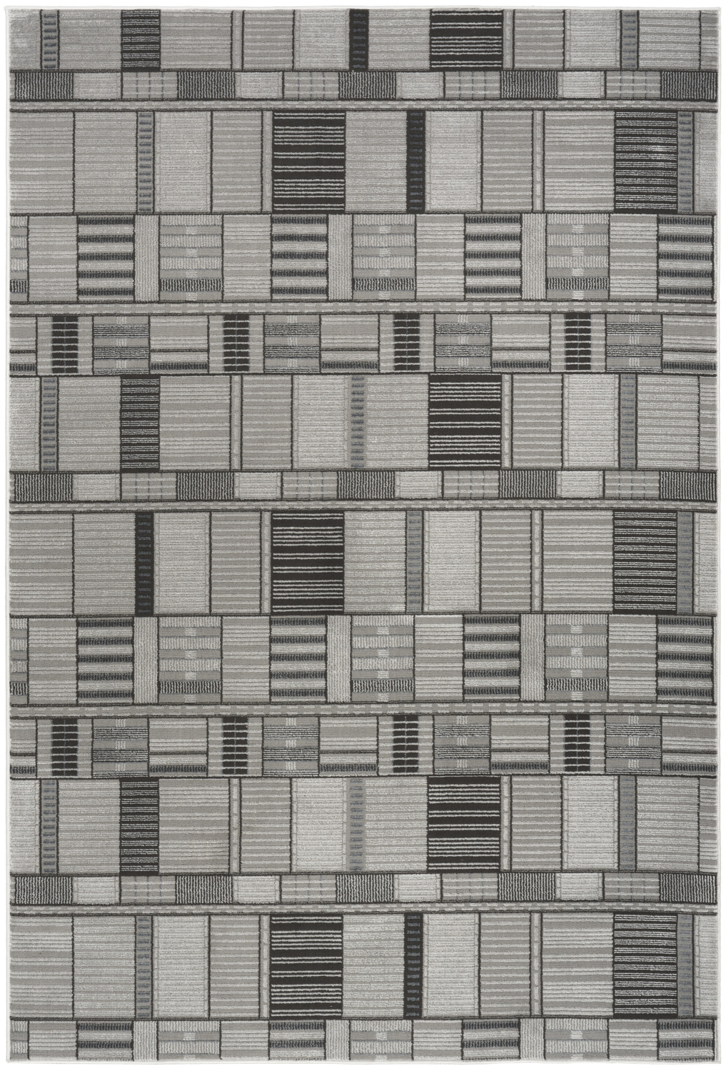Nourison Nordic 4' x 6' Black Grey Modern Indoor Rug
