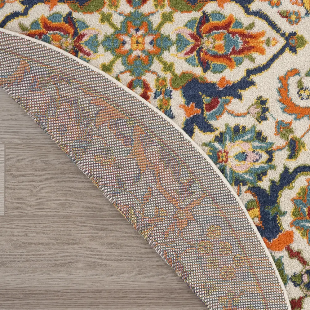 Nourison Allur 7’10” x Round Ivory Multicolor Bohemian Indoor Rug