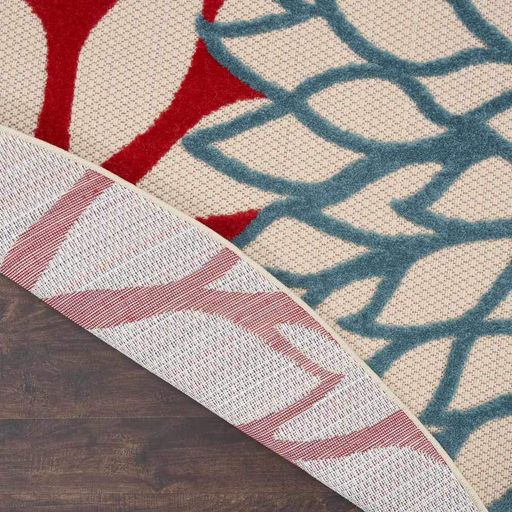 Nourison Aloha 4' x Round Green Tropical Rug