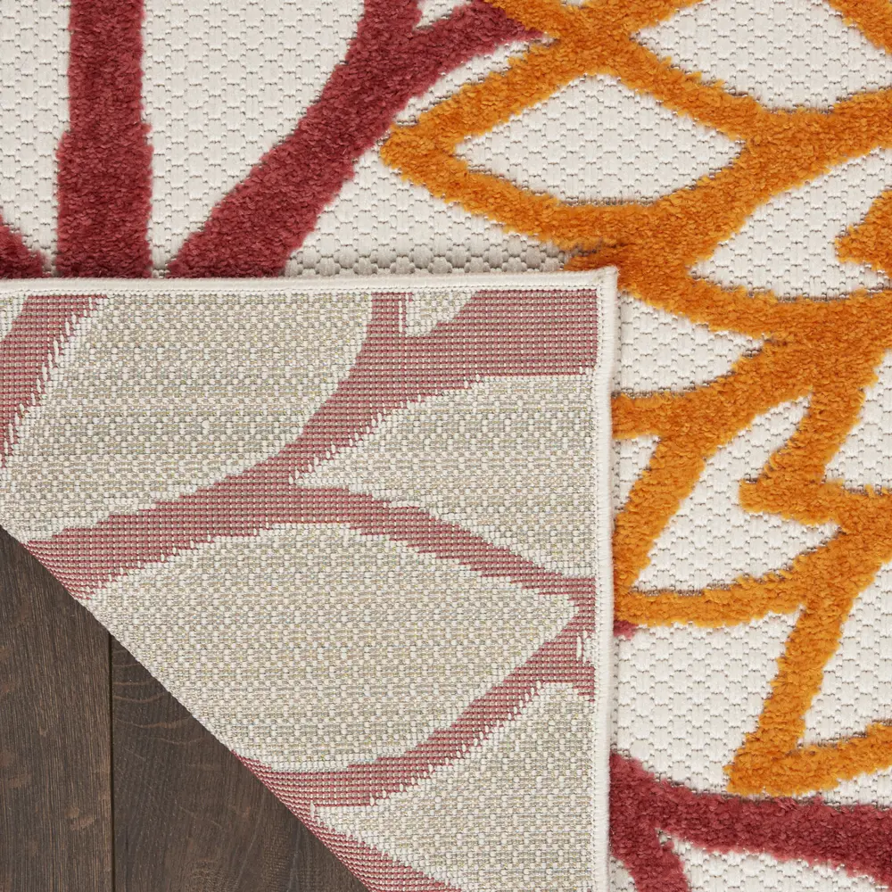 Nourison Aloha 6' x 9' Red Multicolor Tropical Rug