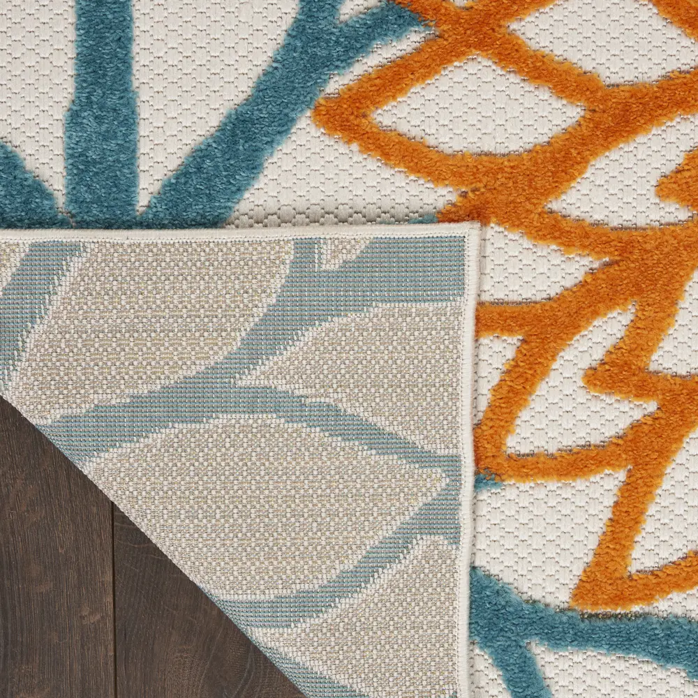 Nourison Aloha 7' x 10' Turquoise Multicolor Tropical Rug