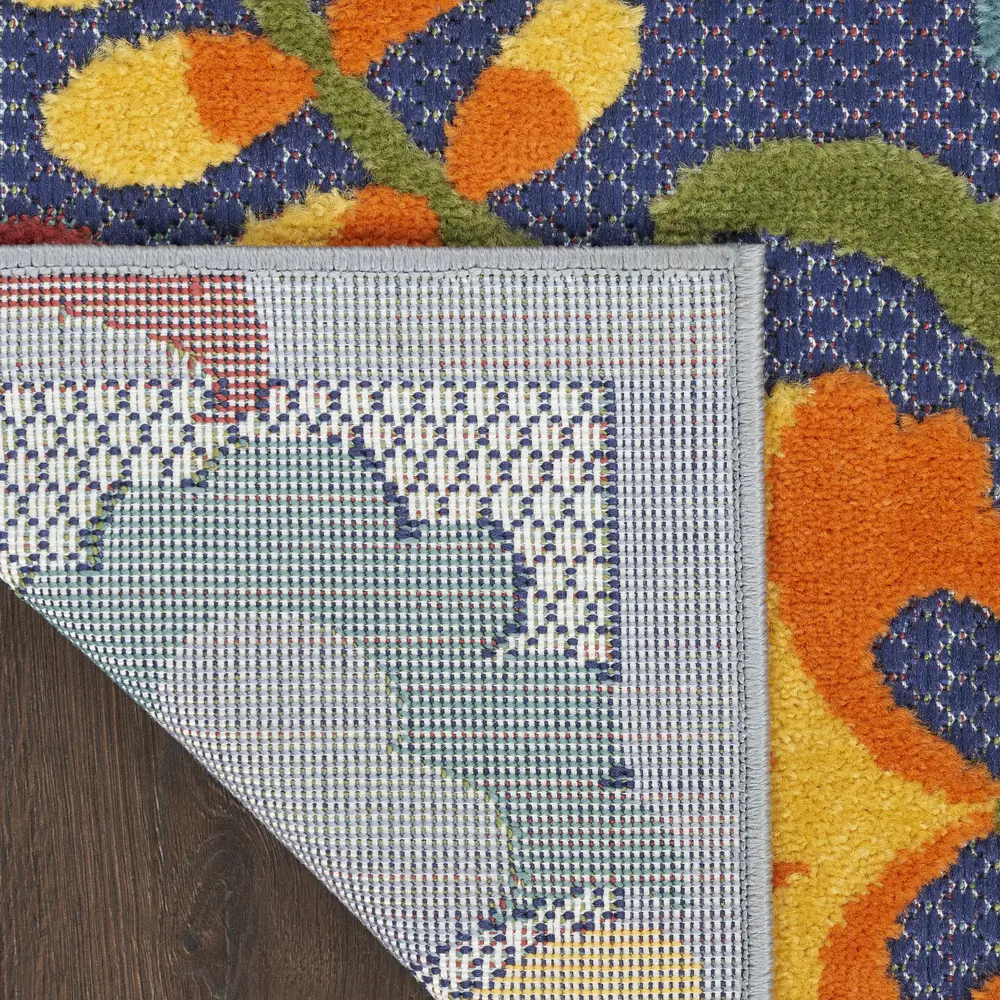 Nourison Aloha 2' x 6' Navy Multicolor Outdoor Rug