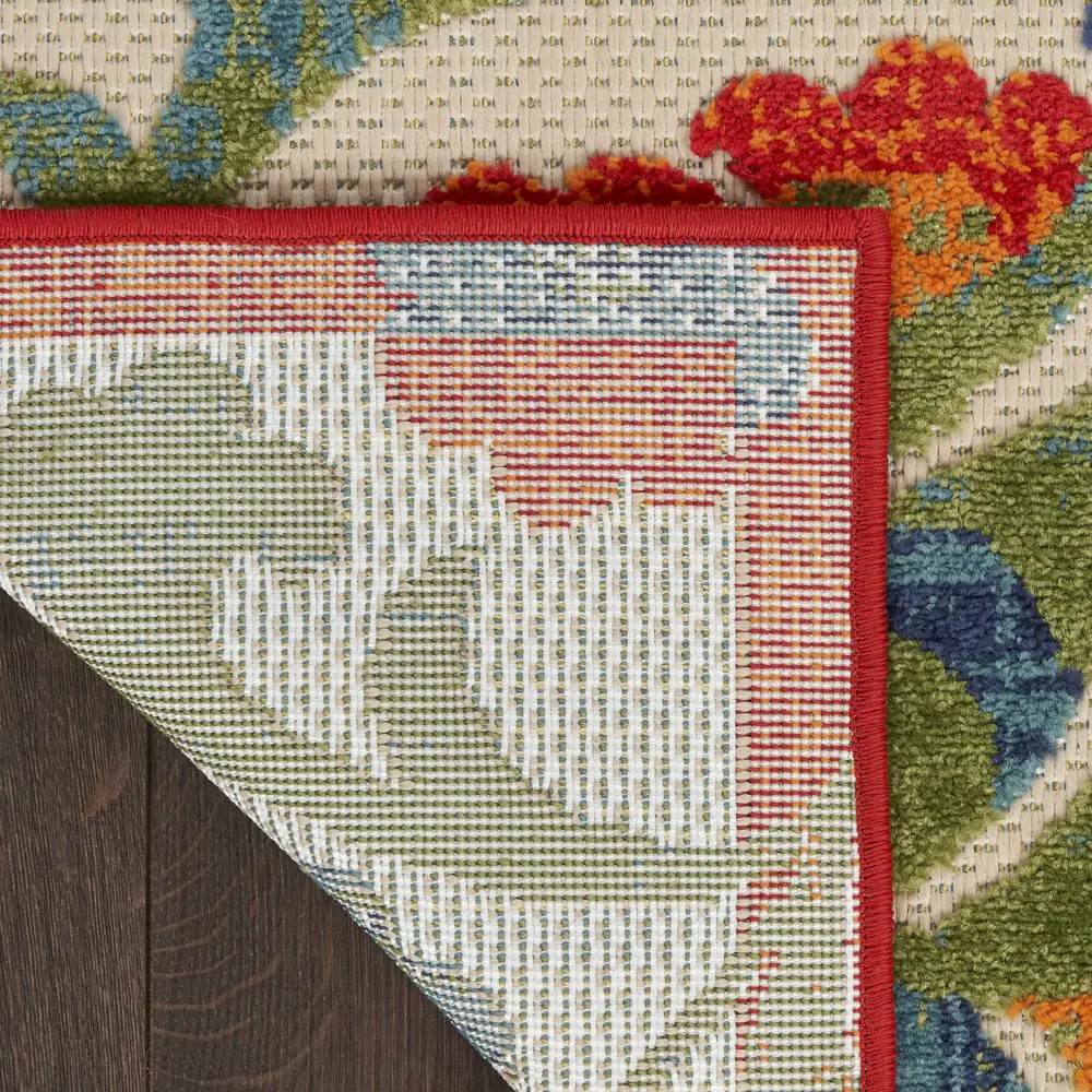 Nourison Aloha 6' x 9' Red Multicolor Farmhouse Rug