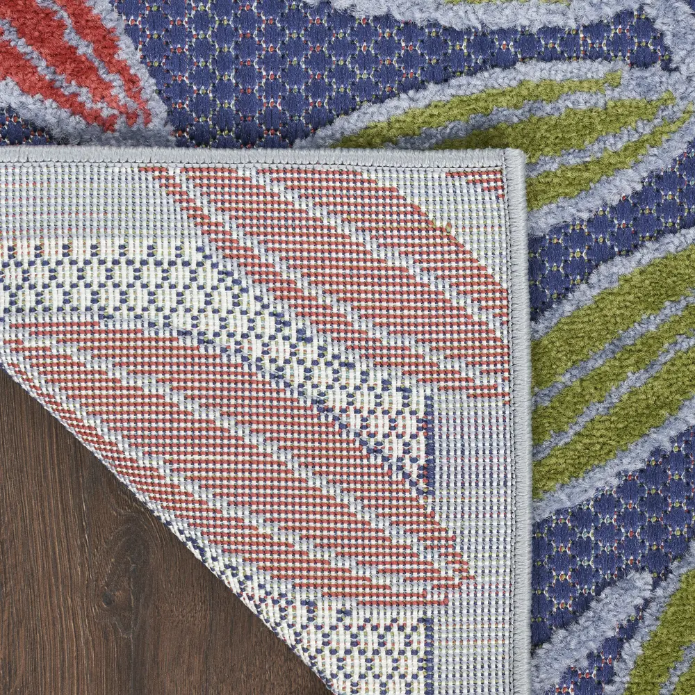 Nourison Aloha 2' x 6' Navy Multicolor Outdoor Rug