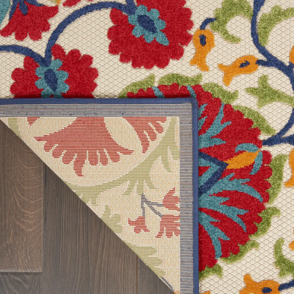 Nourison Aloha 2' x 6' Red Multicolor Transitional Rug