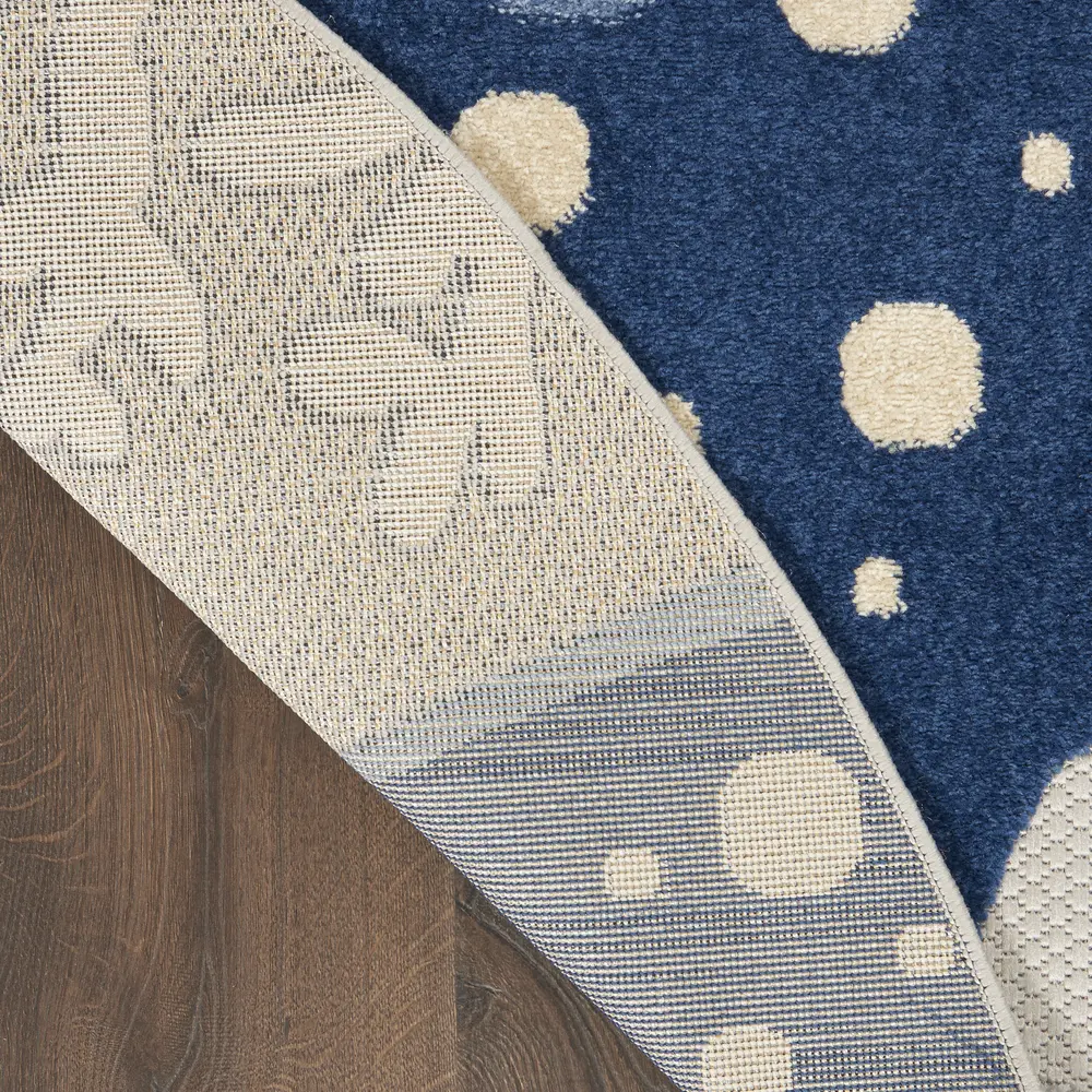 Nourison Aloha 4' x Round Blue Grey Coastal, Nautical & Beach Rug